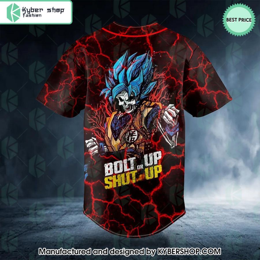 Son Goku Bolt Up Or Shut Up Skull CUSTOM Baseball Jersey