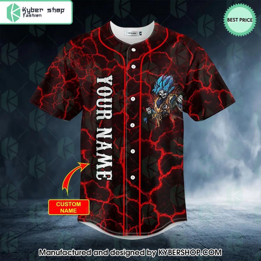 Son Goku Bolt Up Or Shut Up Skull CUSTOM Baseball Jersey