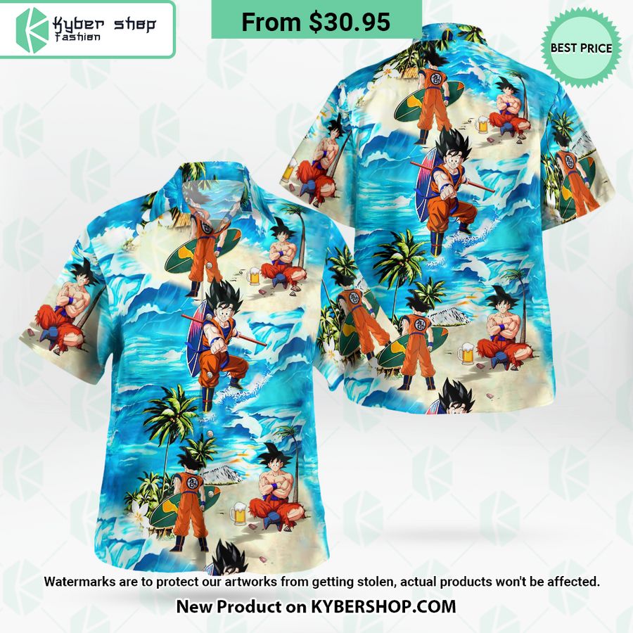 Son Goku Surfing Hawaiian Shirt