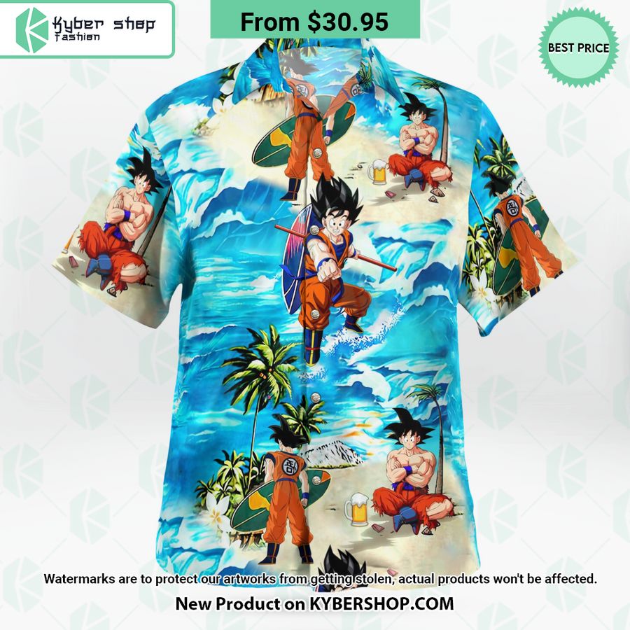 Son Goku Surfing Hawaiian Shirt