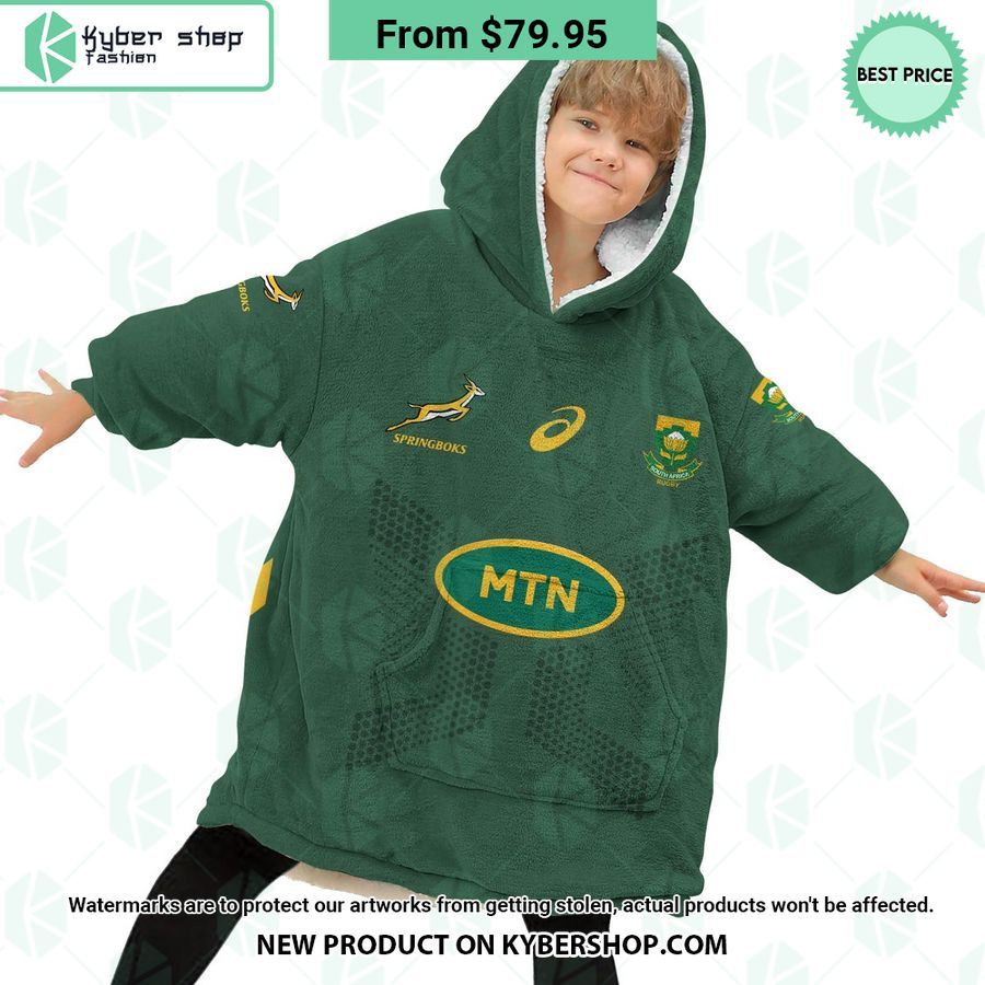 South African Springboks CUSTOM Hoodie Blanket