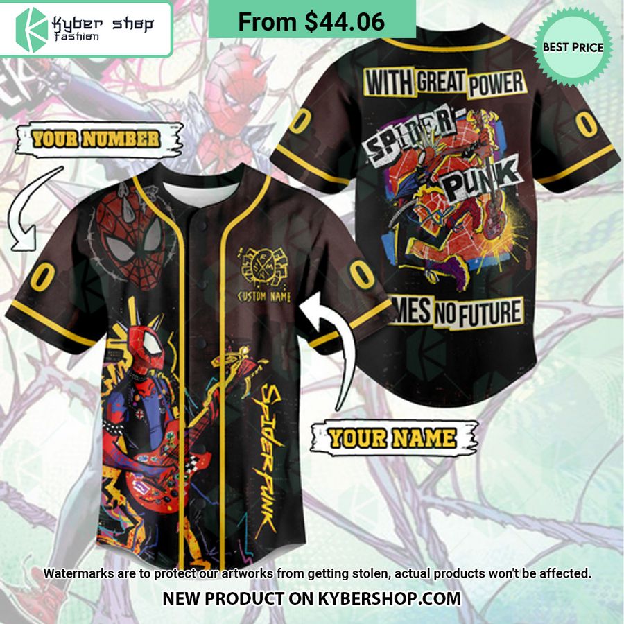 Spide Man With Great Power Spider Punk CUSTOM Baseball Jersey