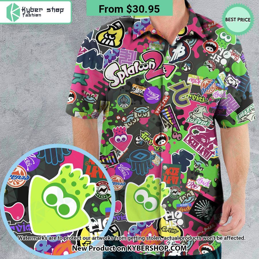 Splatoon Video Game Pattern Hawaiian Shirt