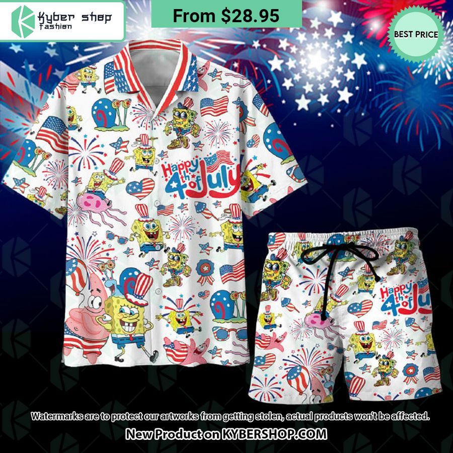 SpongeBob Happy 4th Of July Hawaiian Shirt