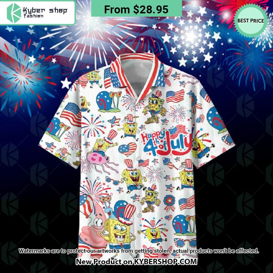 SpongeBob Happy 4th Of July Hawaiian Shirt