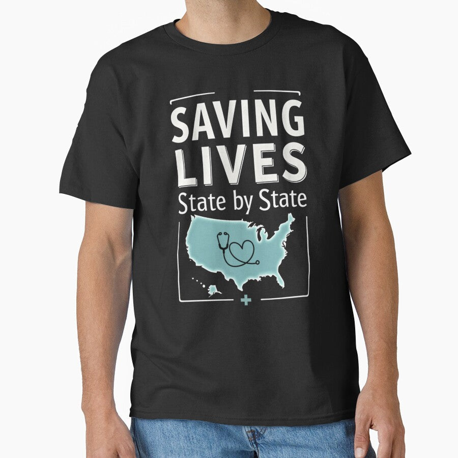 Saving Lives State By State by PerkzPrints Unisex , , , Long Sleeve Tee