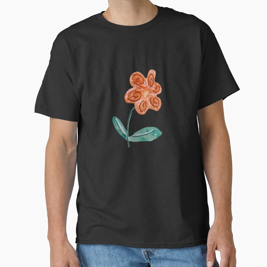 Flower red blue textured a watercolor sketch black by Yana Mustafina | Boho Soulful Designs
