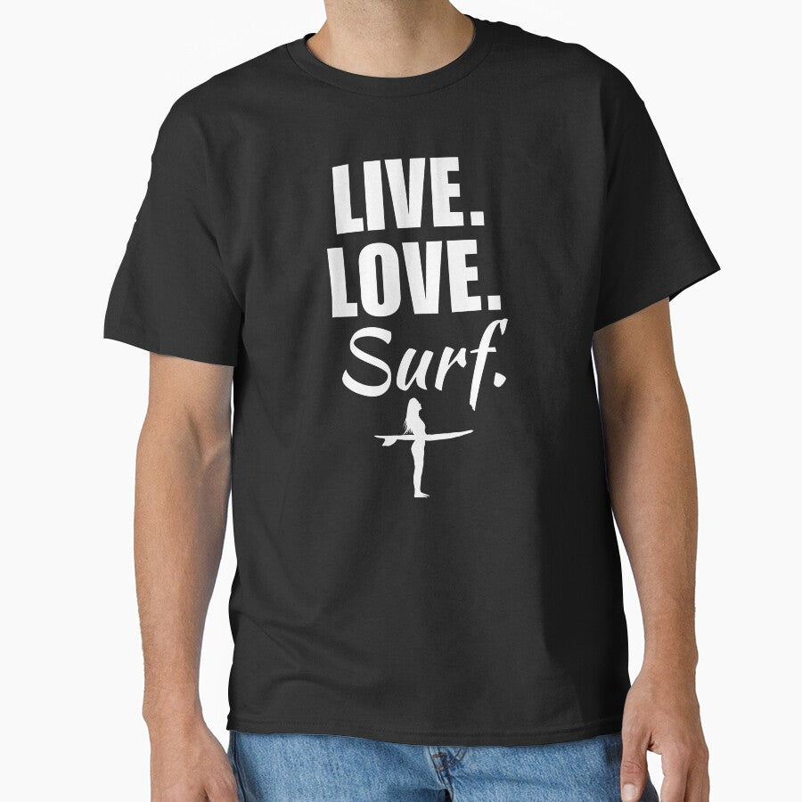 Live, love, surf. Surfing enthusiasts or lover club by NBSStore Unisex , , , Long Sleeve Tee