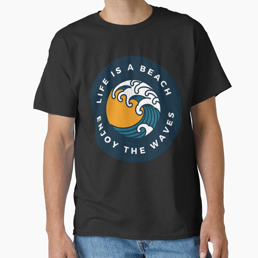 Life is a Beach Enjoy The Waves by FrescoNat Unisex , , , Long Sleeve Tee