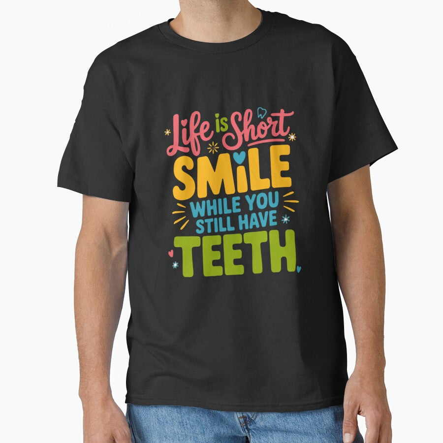 Sarcastic Humor Funny Humor Life Is Short Smile While You Still Have Teeth by fantasticdesign