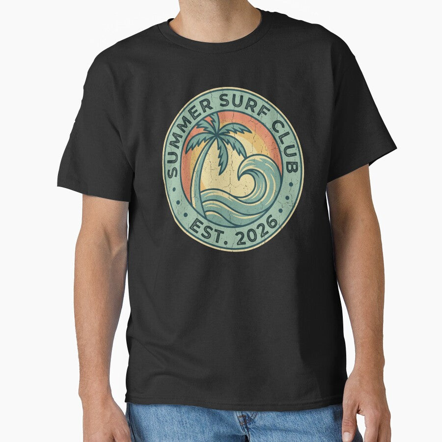 Vintage Summer Surf Club 2026 Retro Badge by TeNovaStudio