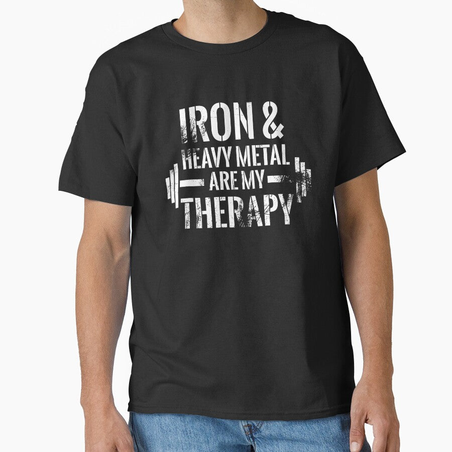 Iron and hevay metal are my therapy by RPHDesigns Unisex , , , Long Sleeve Tee