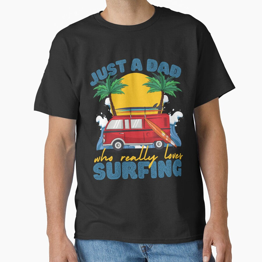 Just a Dad Who Loves Surfing Blue by to-esu Unisex , , , Long Sleeve Tee