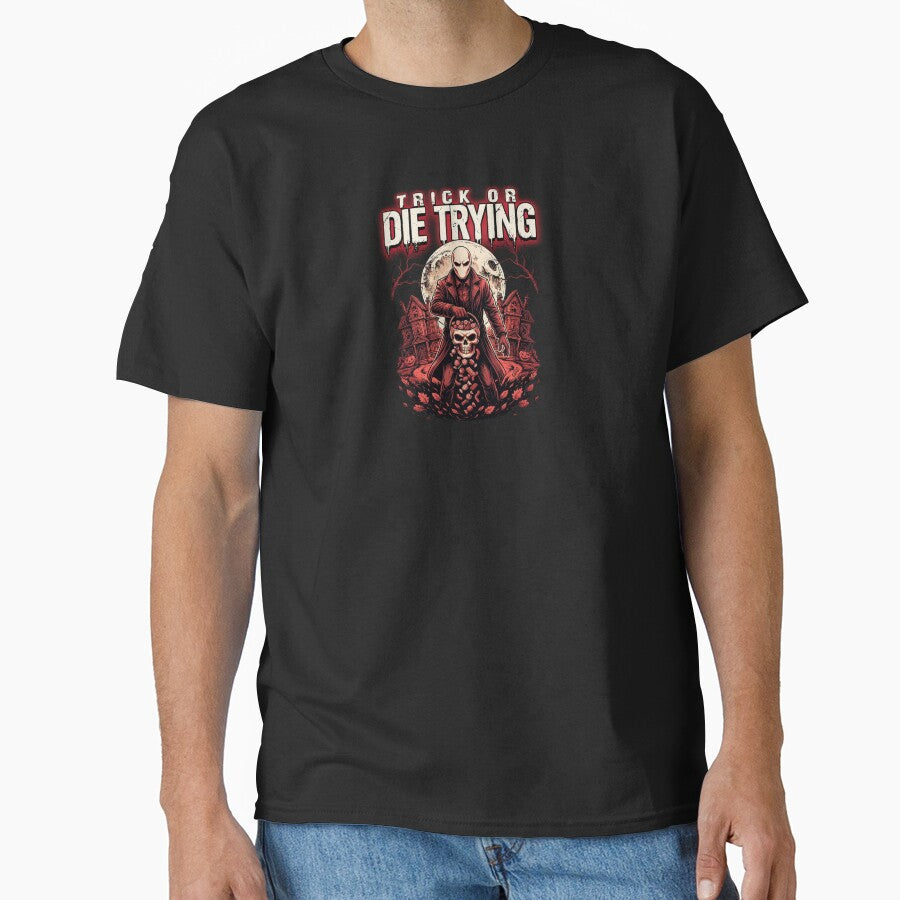 Trick or Die Trying, Masked Killer Halloween Horror Vintage by CryptReel