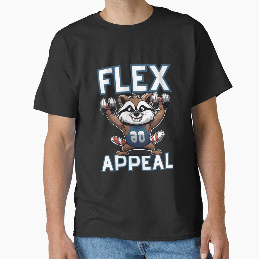 Flex Apppeal - Raccoon Gym by OnTheTrend Unisex , , , Long Sleeve Tee