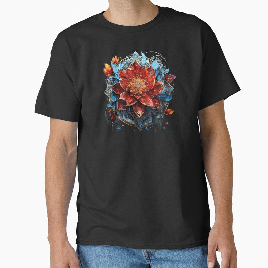 Lotus flower red-orange by Ganeshirt Unisex , , , Long Sleeve Tee