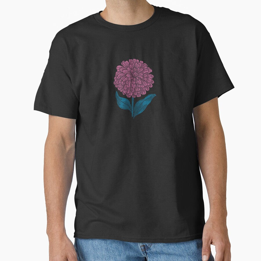 Single Dark Pink Flower by HappyLifeCreate Unisex , , , Long Sleeve Tee