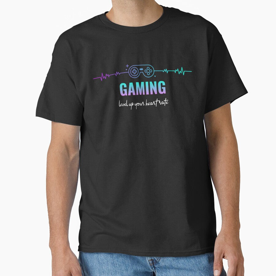 Gaming: Level Up Your Heart Rate/Gaming Gaming/Gaming Designs by TeeGraffiti Unisex , , , Long Sleeve Tee