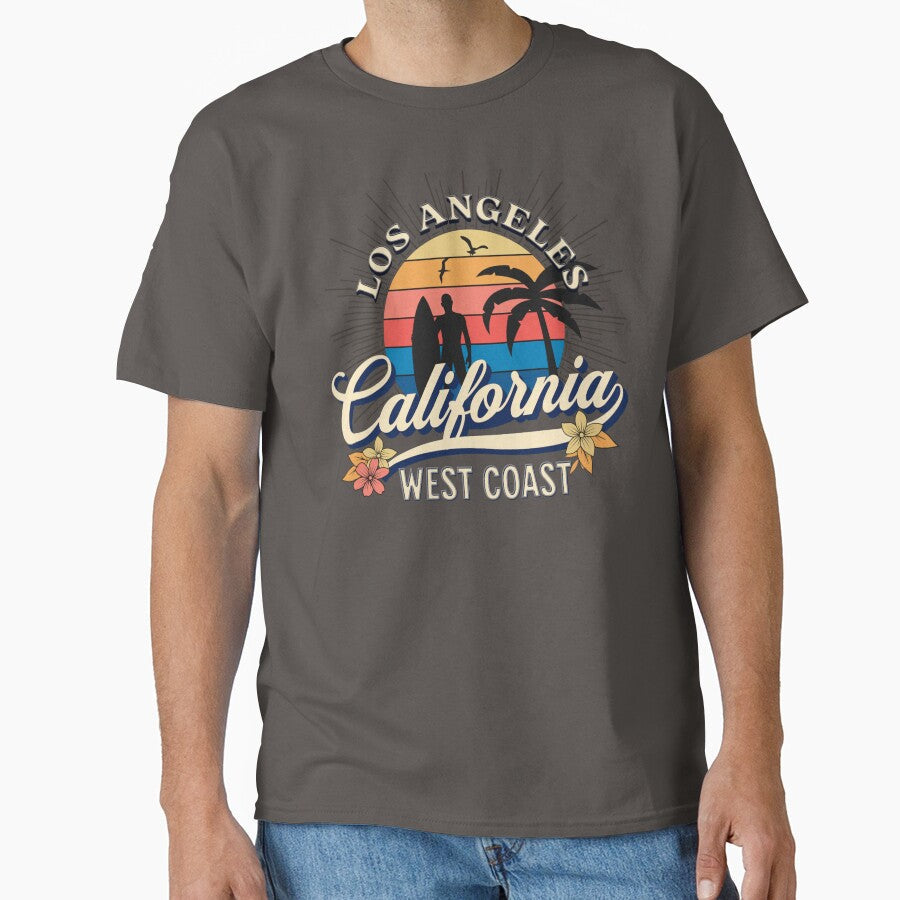 Beaches Surfing Los Angeles California by CattlettArt Unisex , , , Long Sleeve Tee