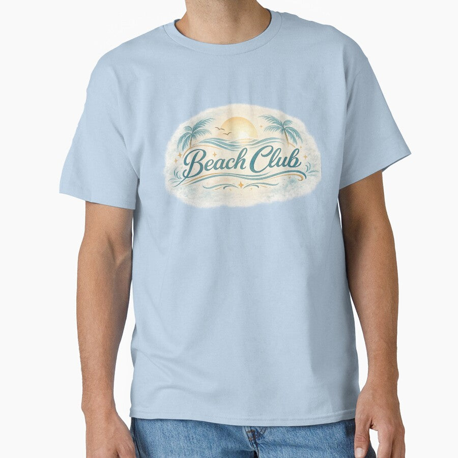 Beach Club Retro Sunset Aesthetic with Palm Trees – Summer Vacation Vibes by MartBook