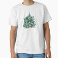 Watercolor Christmas Tree Pattern with Colorful Baubles – Festive Holiday by Monika Howarth