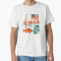 Florida Travel Sticker Art Design, Travel Art by SusannesArtShop Unisex , , , Long Sleeve Tee