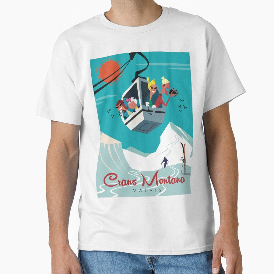 Crans-Montana poster by GAGodel Unisex , , , Long Sleeve Tee