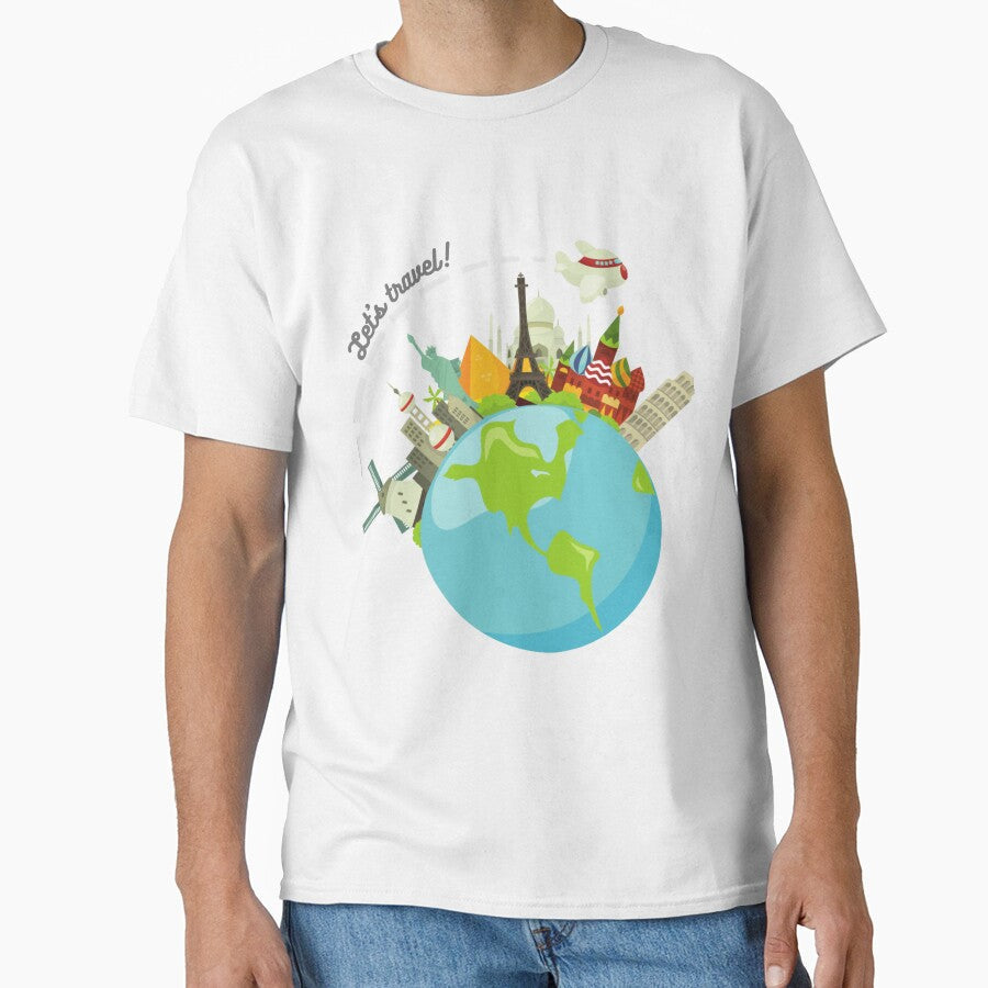 Let's travel around the world by hambaaaa Unisex , , , Long Sleeve Tee