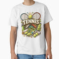Retro Tennis Essentials Colorful Sports Graphic by axiksa10