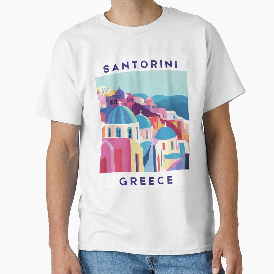Santorini, Greece - Aegean Glow by WanderingPrints Unisex , , , Long Sleeve Tee
