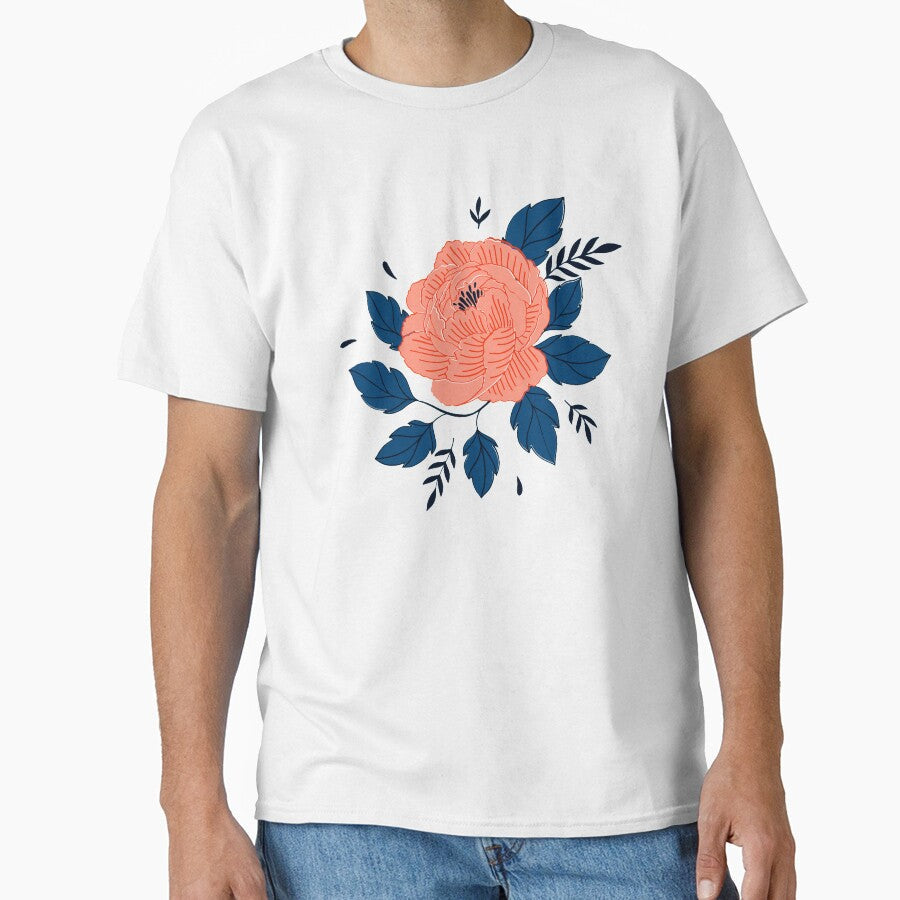 Peach Flower design by Mamichiki Unisex , , , Long Sleeve Tee