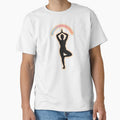 Soft Strength Yoga Tree Pose – Minimalist Pastel Silhouette by TrendMorphic Unisex , , , Long Sleeve Tee