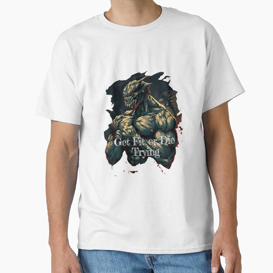 Get Fit or Die Trying Bodybuilding Fitness Gym Workout Exercise Merch Print Design by tengamerx