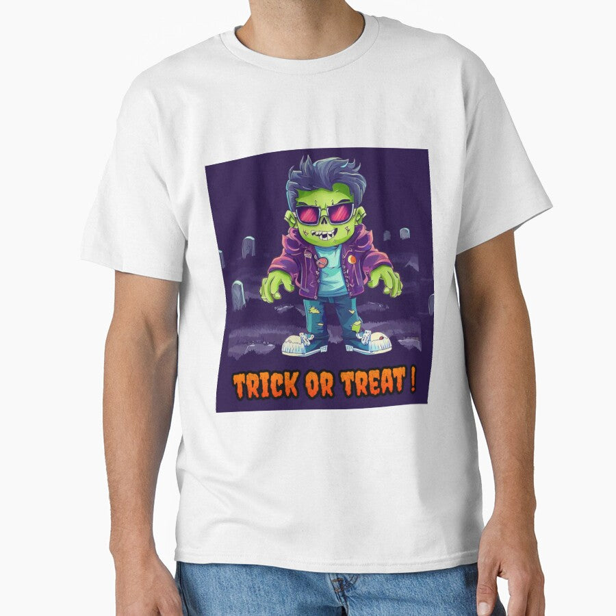 Frankestein Trick Or Treat Shirt - Vintage Monster Design for Halloween Party & Classic Horror Lovers Tee by ONIX23