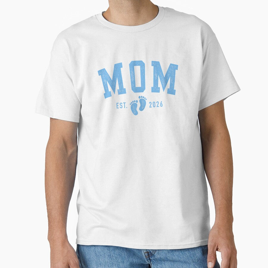 Mom Est 2026 Blue Baby Feet First Time Boy Mommy by Goleon12