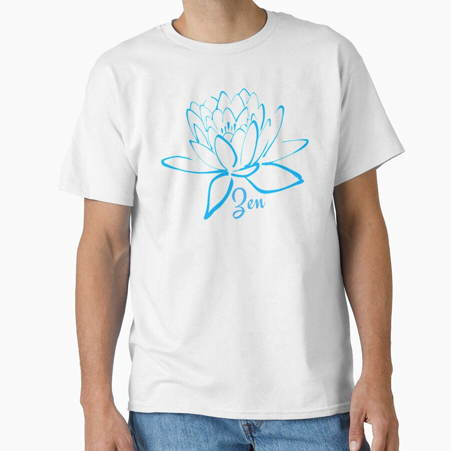 Lotus Zen Flower Light Blue - Yoga Meditation by Paulele