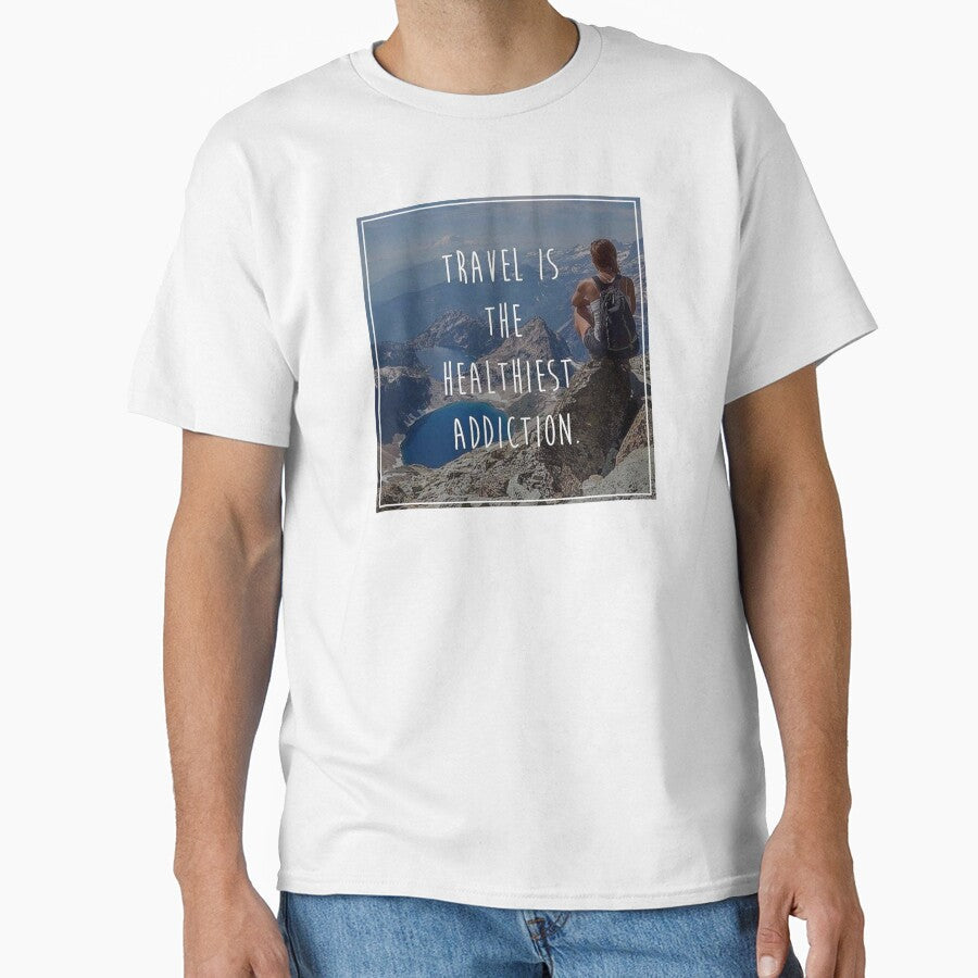 Travel is the Healthiest Addiction by DoodleDashCollective Unisex , , , Long Sleeve Tee