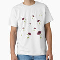Dahlia red seamless cute pattern a watercolor by Yana Mustafina | Boho Soulful Designs Unisex , , , Long Sleeve Tee