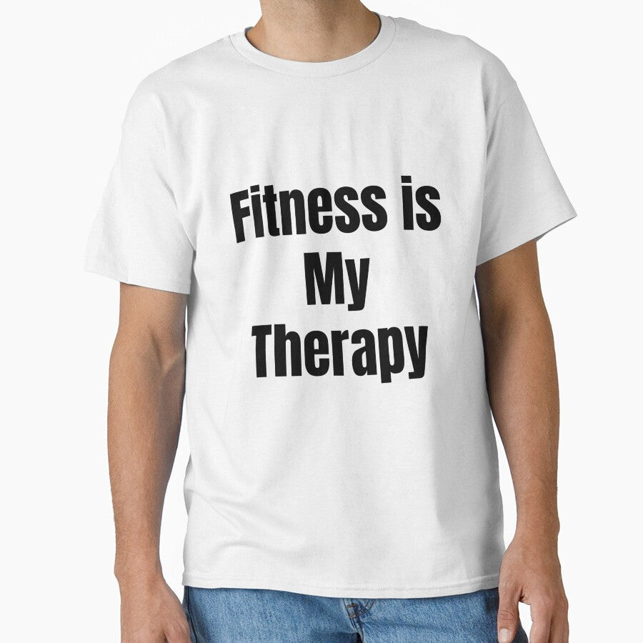 Fitness Is My Therapy | Gym Motivation Workout Quote Tee by FitAuraStudio Unisex , , , Long Sleeve Tee