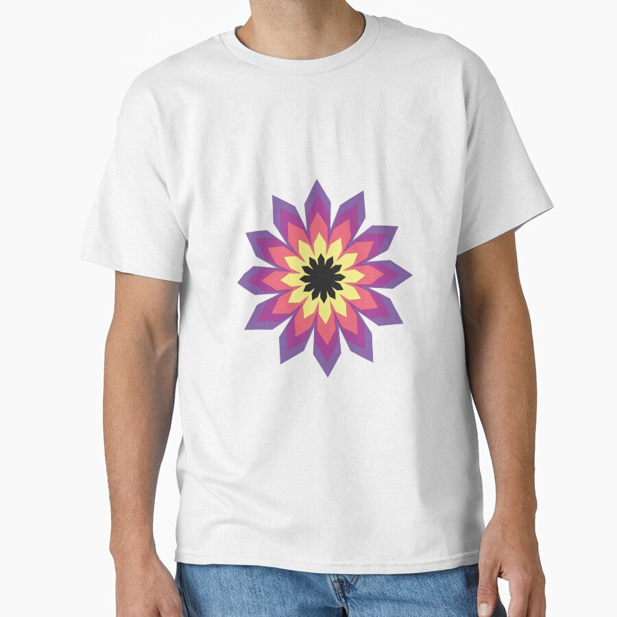 bright colorful graphic flower (Yellow, pink, black, purple) by Ati-Ipsa Unisex , , , Long Sleeve Tee
