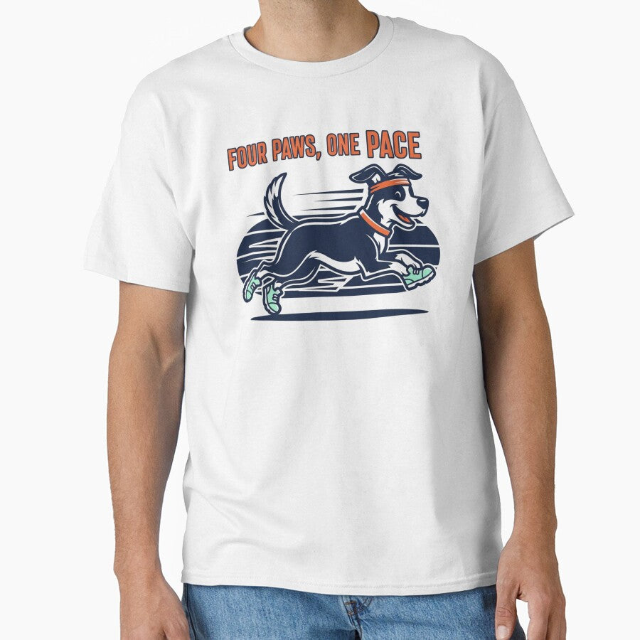 Four Paws, One Pace Running Dog Cartoon | Energetic Athletic Sport Design by Design_Your_Day
