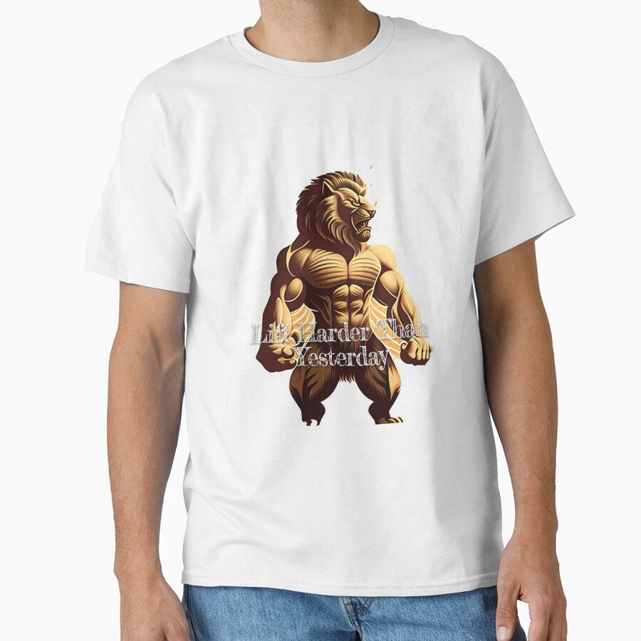 Lift Harder Than YesterdayDesignBodybuilding Fitness Gym Workout Exercise Merch Print Design by tengamerx