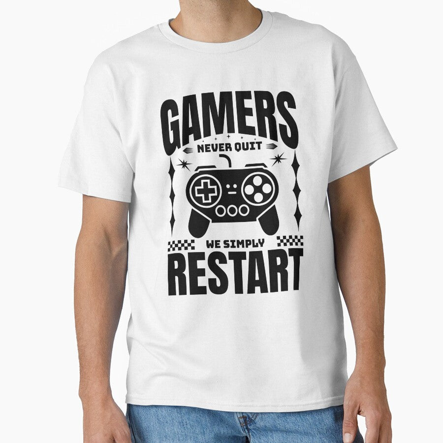 Gamer Never Quit Neon Retro Controller - Gaming Motivation by Abaseen Unisex , , , Long Sleeve Tee