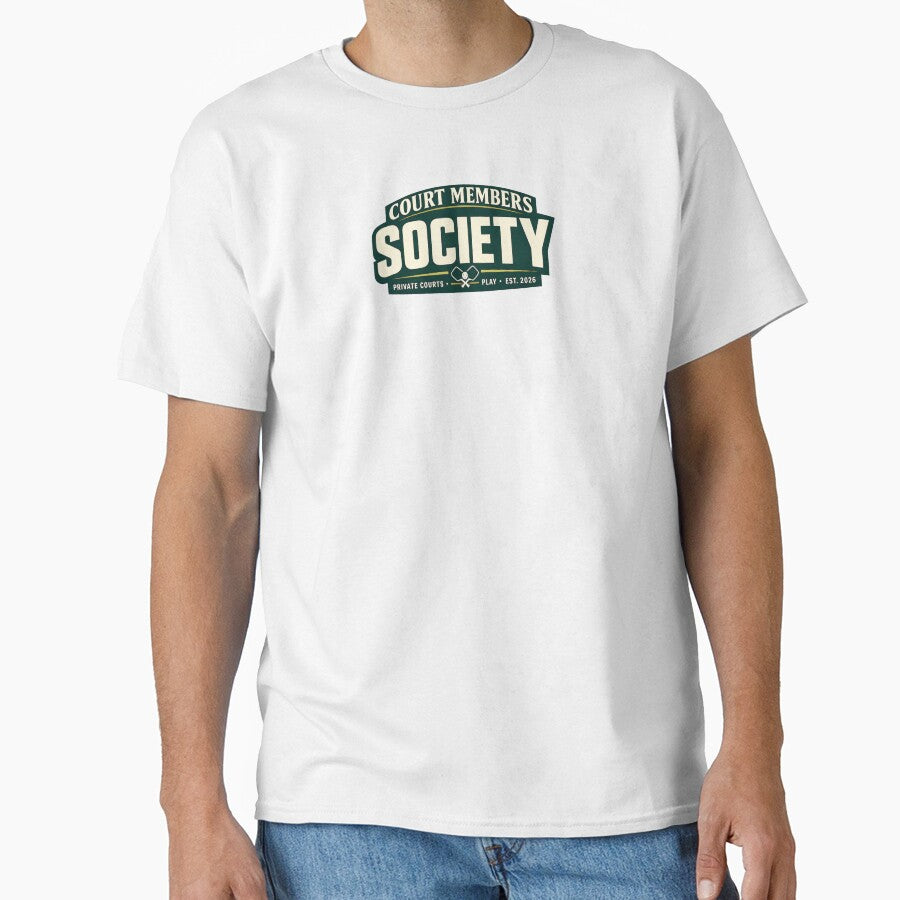 Court Members Society Pickleball Club Shirt | Private Courts Social Design by The Daily Goods