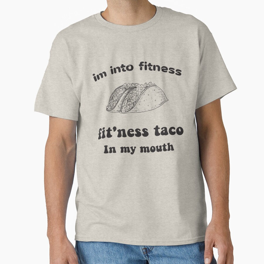 Im into fitness fit'ness taco in my mouth-Stickers & Magnets- Shirt, Funny Fitness T Shirt, Taco Tuesday, Mexican Food Shirt by Aminepop