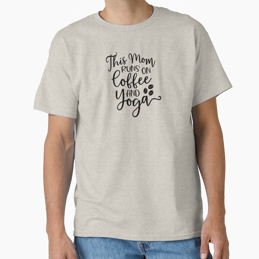 Yoga Quote This Mom Runs On Coffee And Yoga Motivational Saying by SoccaTamam Unisex , , , Long Sleeve Tee