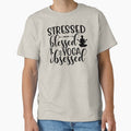 Yoga Quote Stressed Blessed And Yoga Obsessed Motivational Saying by SoccaTamam Unisex , , , Long Sleeve Tee