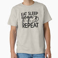 Yoga Saying Eat Sleep Yoga Repeat Motivational Quote by SoccaTamam Unisex , , , Long Sleeve Tee
