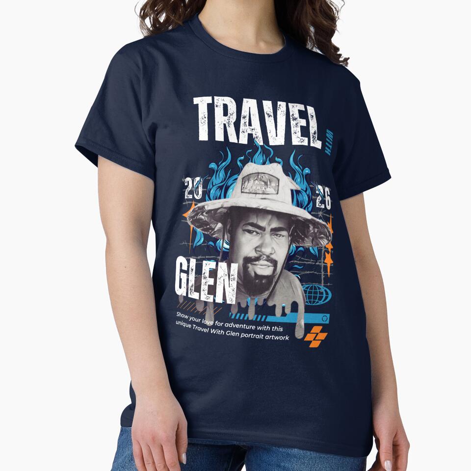 Travel With Glen V3 Blue trn-bg – Signature Travel Portrait Art | Adventure, Explorer & World Traveler Design by buycostarica