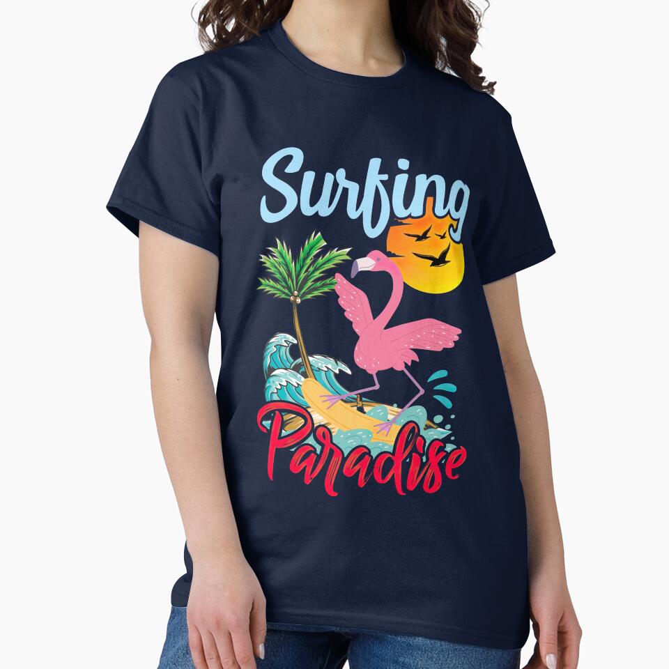 Surfing Paradise: Riding the Waves of Bliss by arikanertug Unisex , , , Long Sleeve Tee